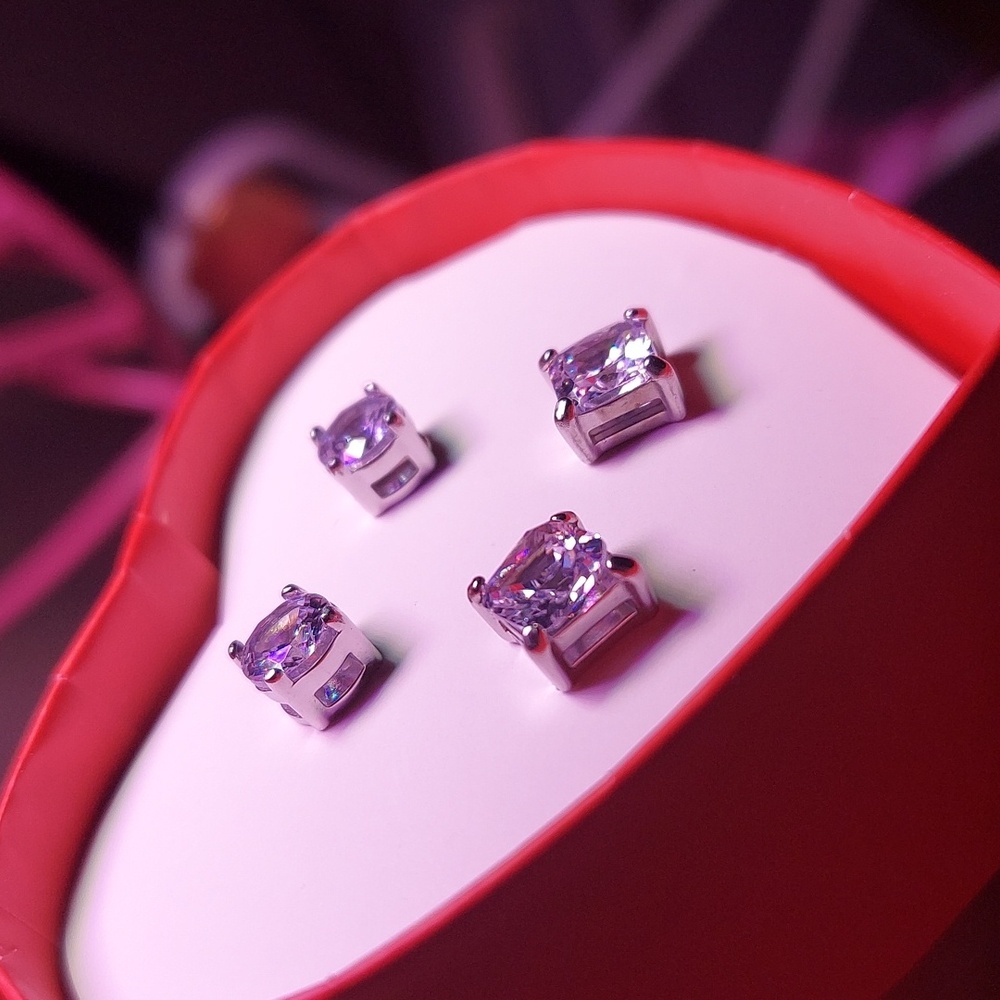 Avon Silver Stud Earrings Set